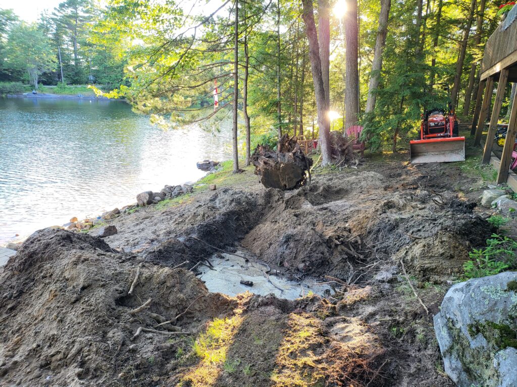 Tractor stump removal and excavation services in Golden BC